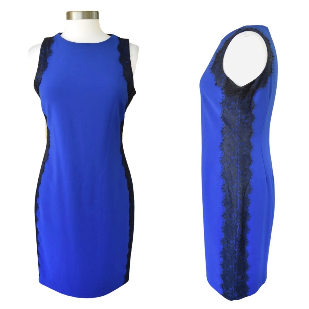 Belle Badgley Mischka blue sheath dress